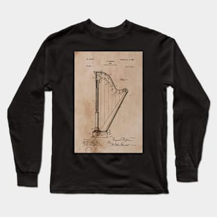 Vintage Harp Patent Long Sleeve T-Shirt